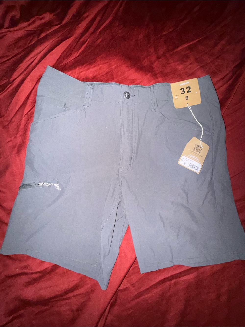 NWT Patagonia Men's Gray Hybrid Shorts - Front Zip Pocket